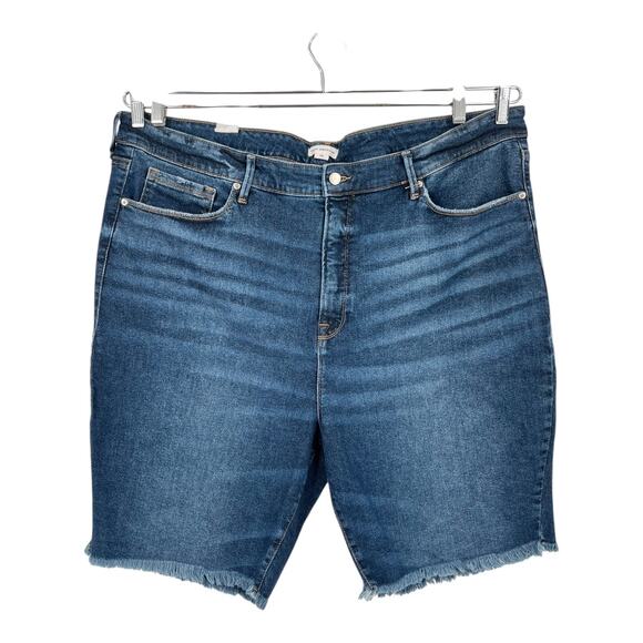 Good American shorts distressed cutoff bermuda blue size 28 - Picture 1 of 5